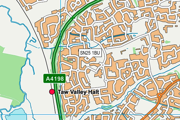 SN25 1BU map - OS VectorMap District (Ordnance Survey)