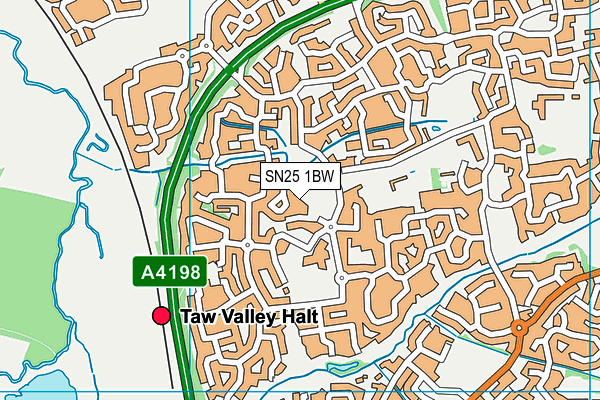 SN25 1BW map - OS VectorMap District (Ordnance Survey)