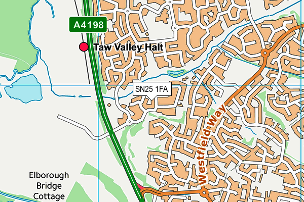 SN25 1FA map - OS VectorMap District (Ordnance Survey)