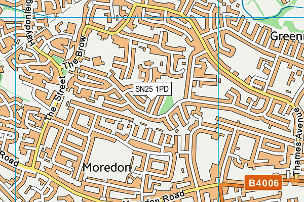 SN25 1PD map - OS VectorMap District (Ordnance Survey)