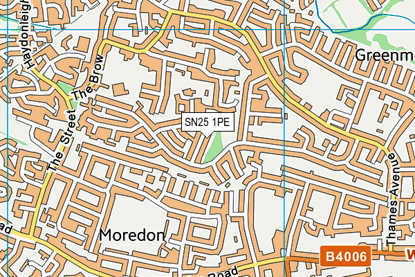 SN25 1PE map - OS VectorMap District (Ordnance Survey)