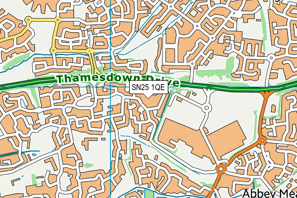 SN25 1QE map - OS VectorMap District (Ordnance Survey)