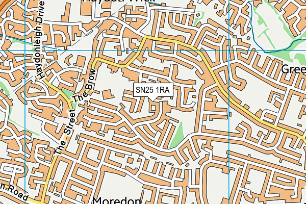 SN25 1RA map - OS VectorMap District (Ordnance Survey)