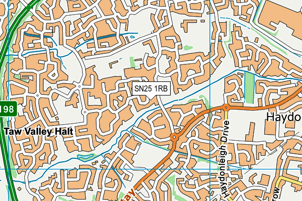 SN25 1RB map - OS VectorMap District (Ordnance Survey)