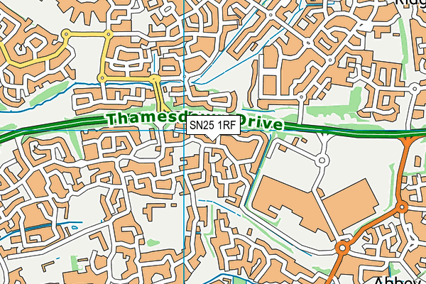 SN25 1RF map - OS VectorMap District (Ordnance Survey)