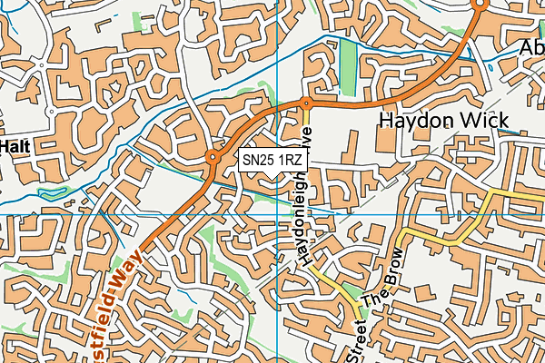 SN25 1RZ map - OS VectorMap District (Ordnance Survey)