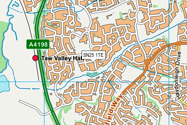 SN25 1TE map - OS VectorMap District (Ordnance Survey)