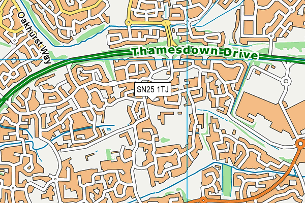 SN25 1TJ map - OS VectorMap District (Ordnance Survey)