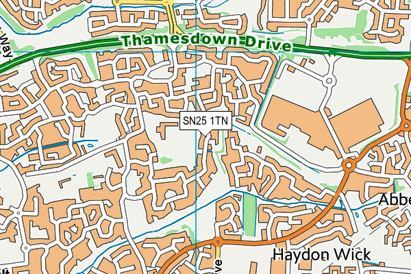 SN25 1TN map - OS VectorMap District (Ordnance Survey)