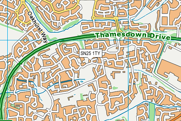 SN25 1TY map - OS VectorMap District (Ordnance Survey)