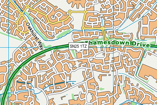 SN25 1TZ map - OS VectorMap District (Ordnance Survey)