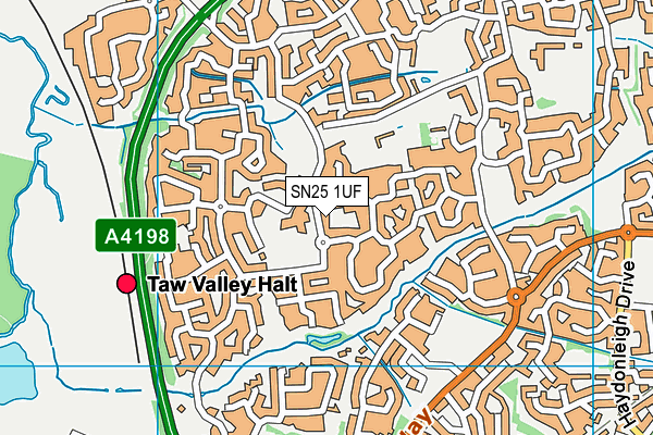 SN25 1UF map - OS VectorMap District (Ordnance Survey)