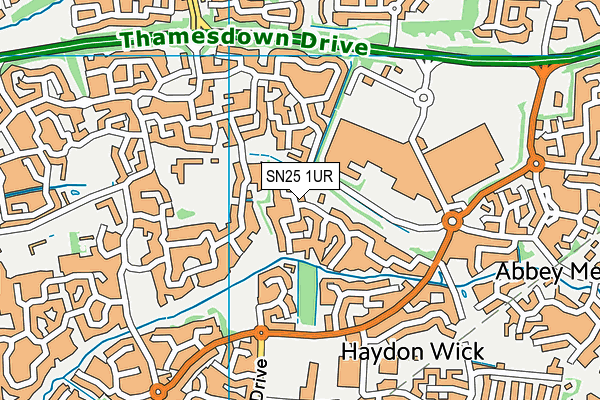 SN25 1UR map - OS VectorMap District (Ordnance Survey)