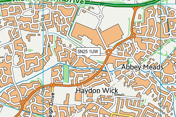 SN25 1UW map - OS VectorMap District (Ordnance Survey)