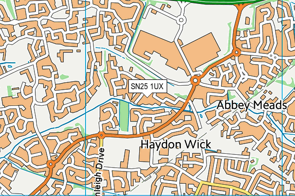 SN25 1UX map - OS VectorMap District (Ordnance Survey)