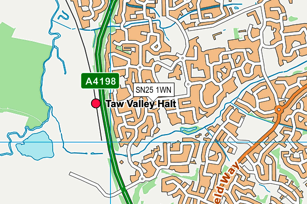 SN25 1WN map - OS VectorMap District (Ordnance Survey)