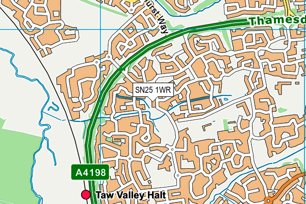 SN25 1WR map - OS VectorMap District (Ordnance Survey)