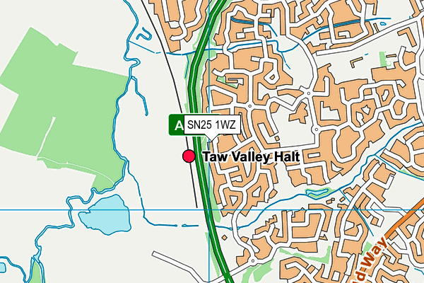 SN25 1WZ map - OS VectorMap District (Ordnance Survey)