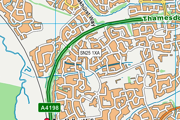 SN25 1XA map - OS VectorMap District (Ordnance Survey)