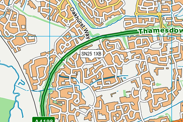 SN25 1XB map - OS VectorMap District (Ordnance Survey)