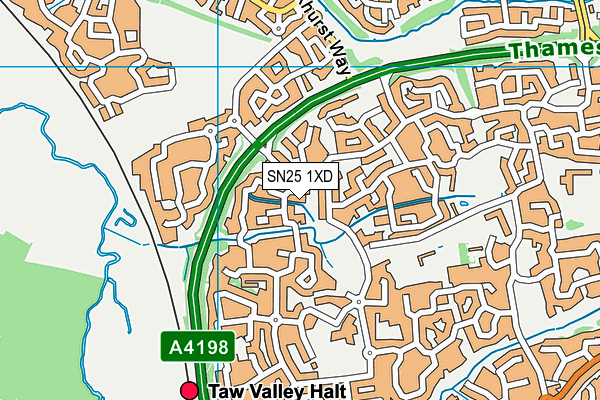 SN25 1XD map - OS VectorMap District (Ordnance Survey)