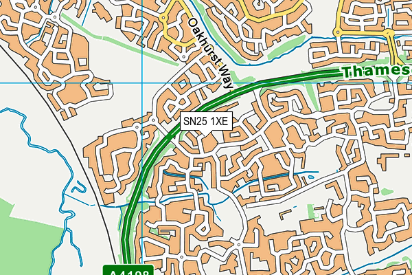 SN25 1XE map - OS VectorMap District (Ordnance Survey)