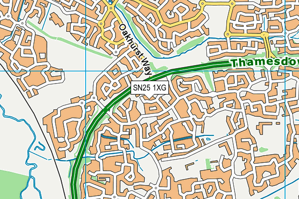 SN25 1XG map - OS VectorMap District (Ordnance Survey)