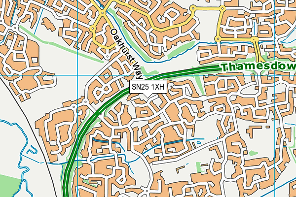 SN25 1XH map - OS VectorMap District (Ordnance Survey)