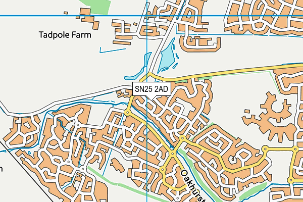 SN25 2AD map - OS VectorMap District (Ordnance Survey)