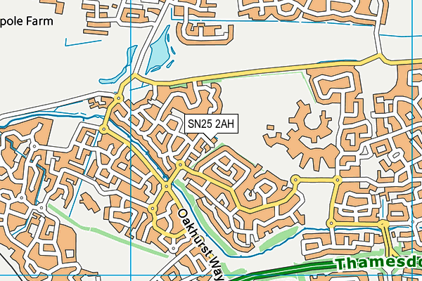 SN25 2AH map - OS VectorMap District (Ordnance Survey)