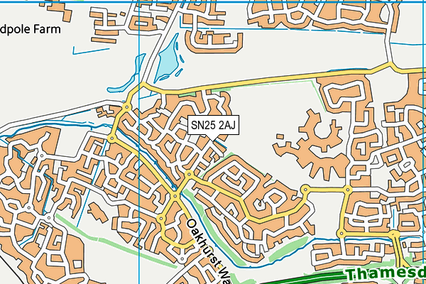 SN25 2AJ map - OS VectorMap District (Ordnance Survey)