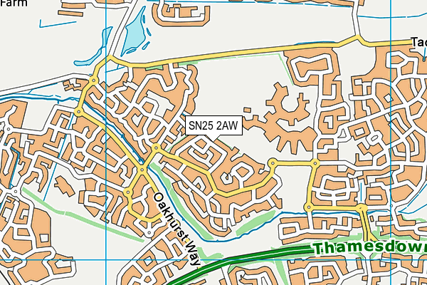 SN25 2AW map - OS VectorMap District (Ordnance Survey)