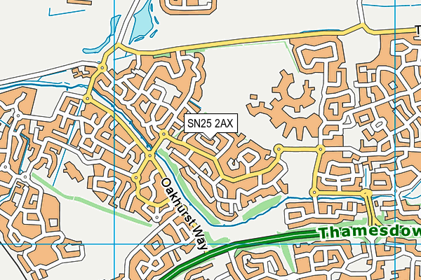 SN25 2AX map - OS VectorMap District (Ordnance Survey)