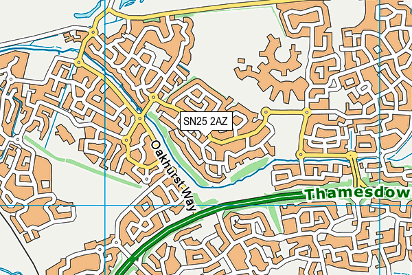 SN25 2AZ map - OS VectorMap District (Ordnance Survey)