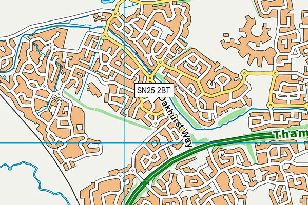 SN25 2BT map - OS VectorMap District (Ordnance Survey)