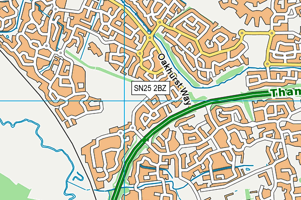 SN25 2BZ map - OS VectorMap District (Ordnance Survey)