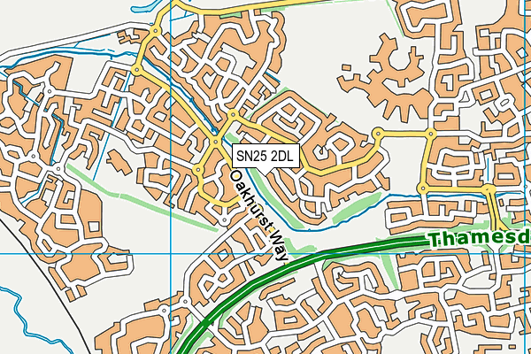 SN25 2DL map - OS VectorMap District (Ordnance Survey)