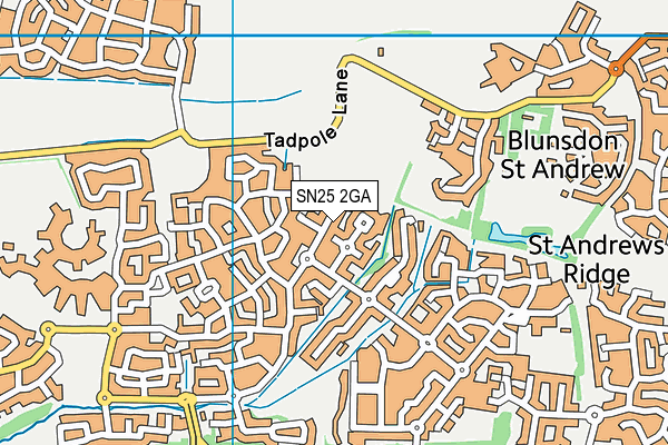 SN25 2GA map - OS VectorMap District (Ordnance Survey)