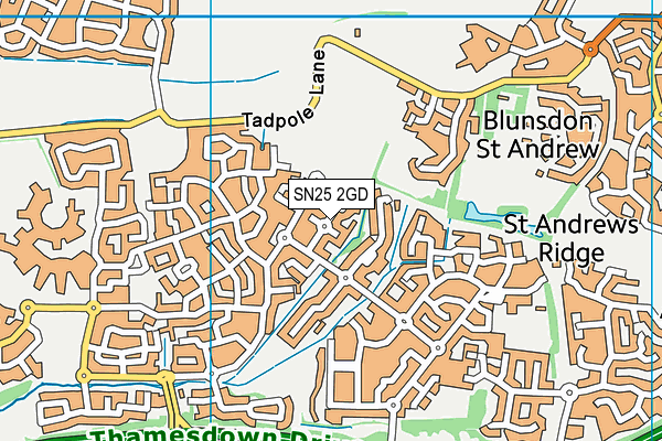 SN25 2GD map - OS VectorMap District (Ordnance Survey)