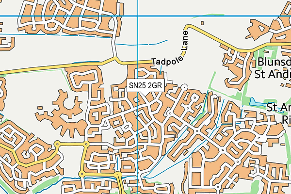 SN25 2GR map - OS VectorMap District (Ordnance Survey)