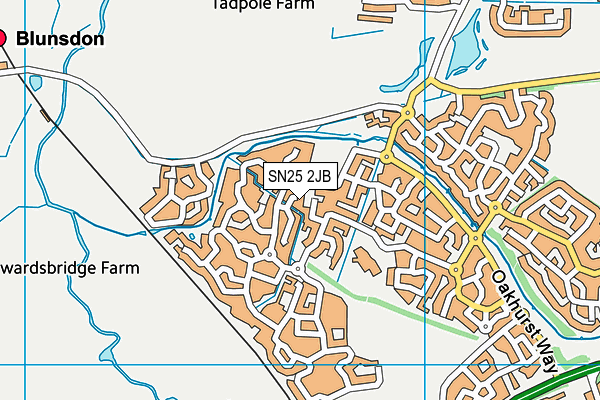 SN25 2JB map - OS VectorMap District (Ordnance Survey)