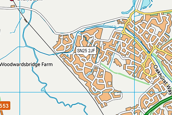 SN25 2JF map - OS VectorMap District (Ordnance Survey)