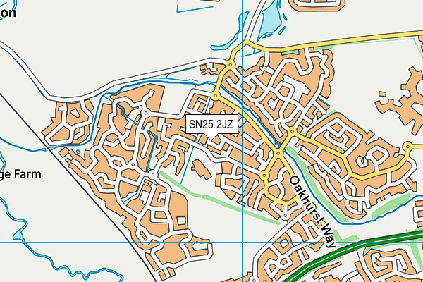 SN25 2JZ map - OS VectorMap District (Ordnance Survey)