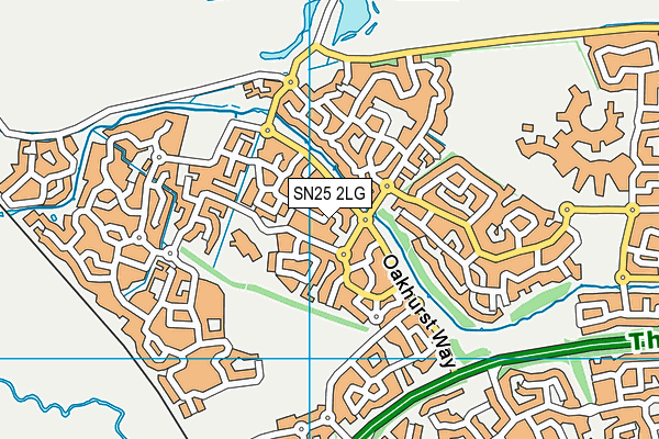 SN25 2LG map - OS VectorMap District (Ordnance Survey)