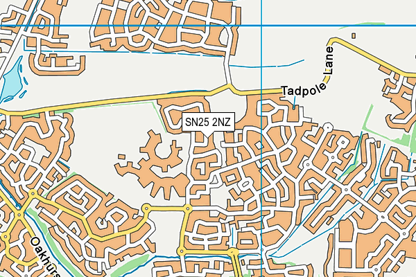 SN25 2NZ map - OS VectorMap District (Ordnance Survey)