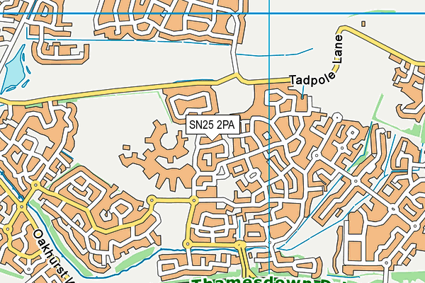 SN25 2PA map - OS VectorMap District (Ordnance Survey)