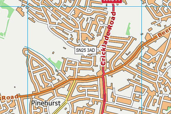 SN25 3AD map - OS VectorMap District (Ordnance Survey)