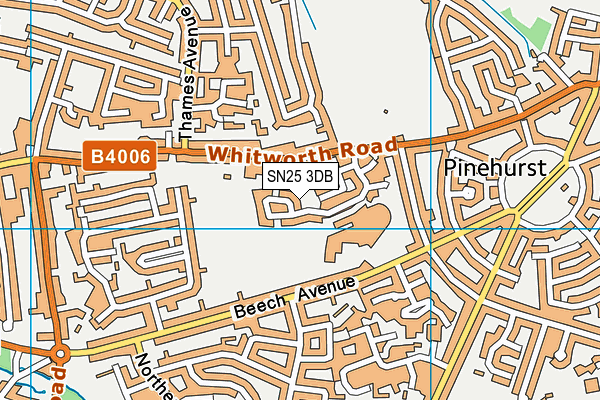 SN25 3DB map - OS VectorMap District (Ordnance Survey)