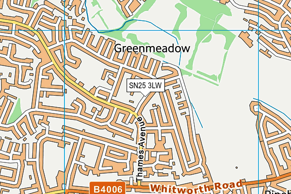 Greenmeadow Primary School map (SN25 3LW) - OS VectorMap District (Ordnance Survey)