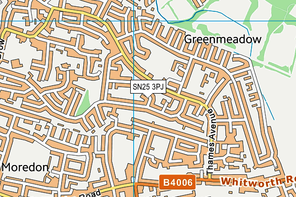 SN25 3PJ map - OS VectorMap District (Ordnance Survey)